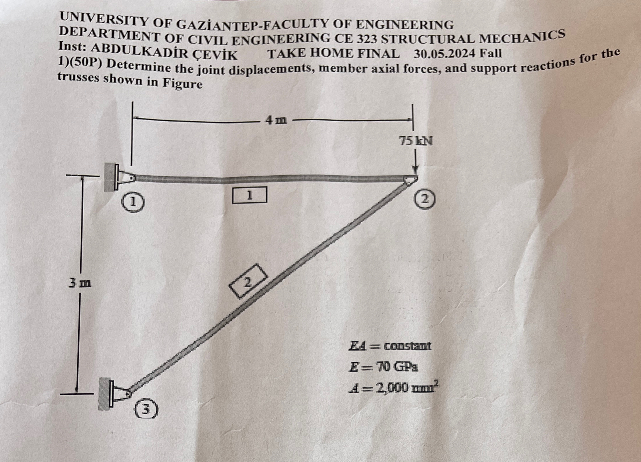 UNIVERSITY OF GAZIANTEP - FACULTY OF ENGINEERING