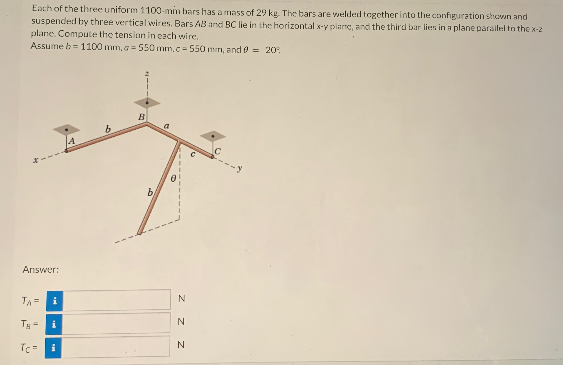 Each of the three uniform 1 1 0 0 - m m bars has