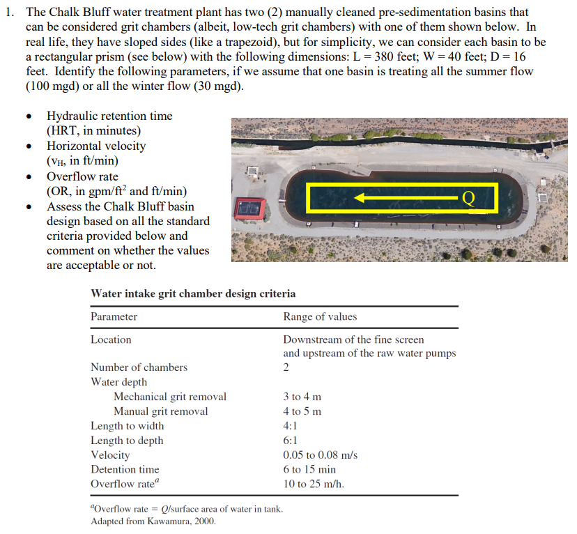 1 . The Chalk Bluff water treatment plant has two