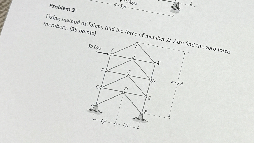 Statics Problem 2 : and HI . Problem 3 : Using