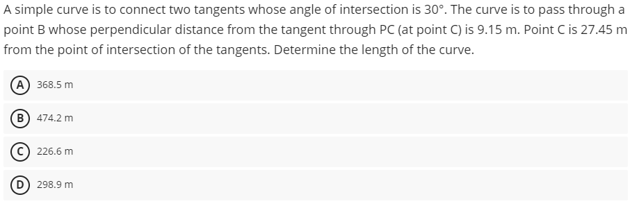 A simple curve is to connect two tangents whose