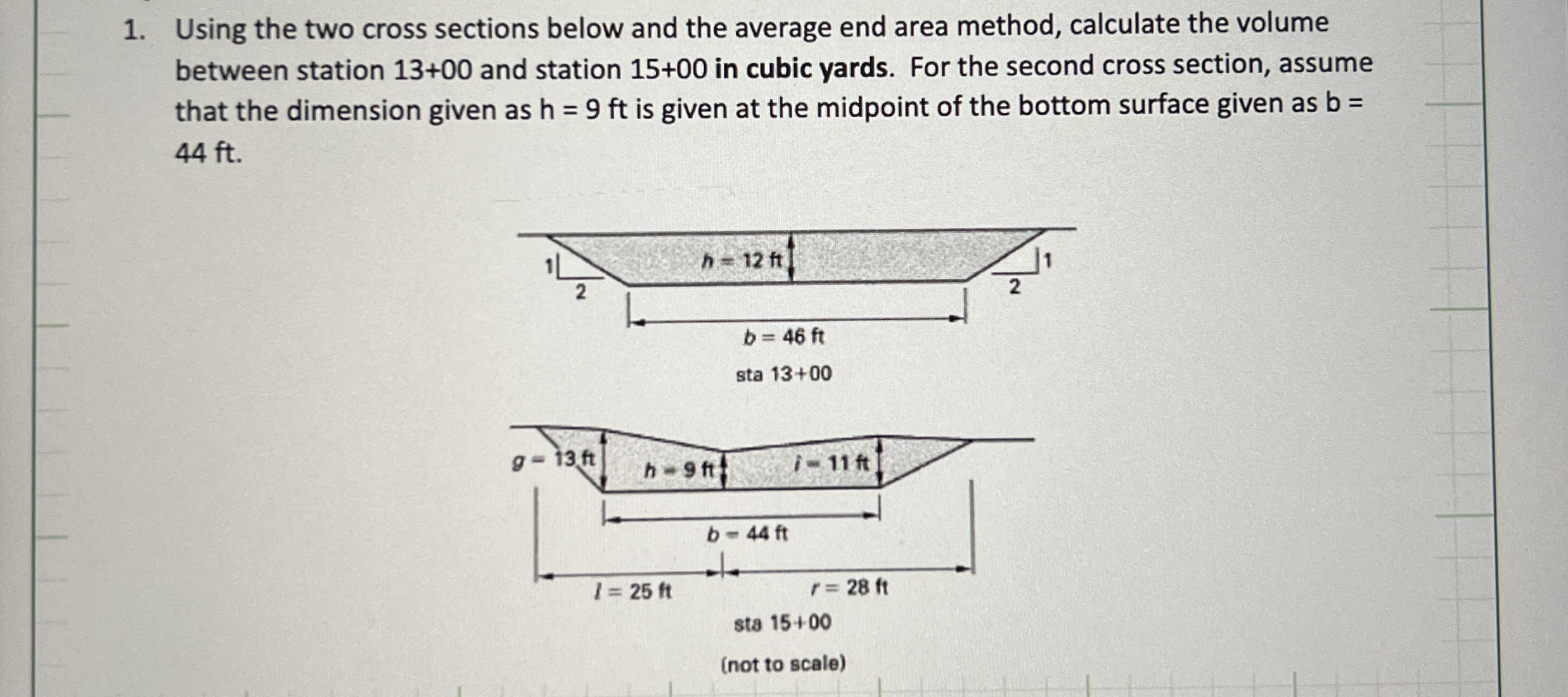Using the two cross sections below and the