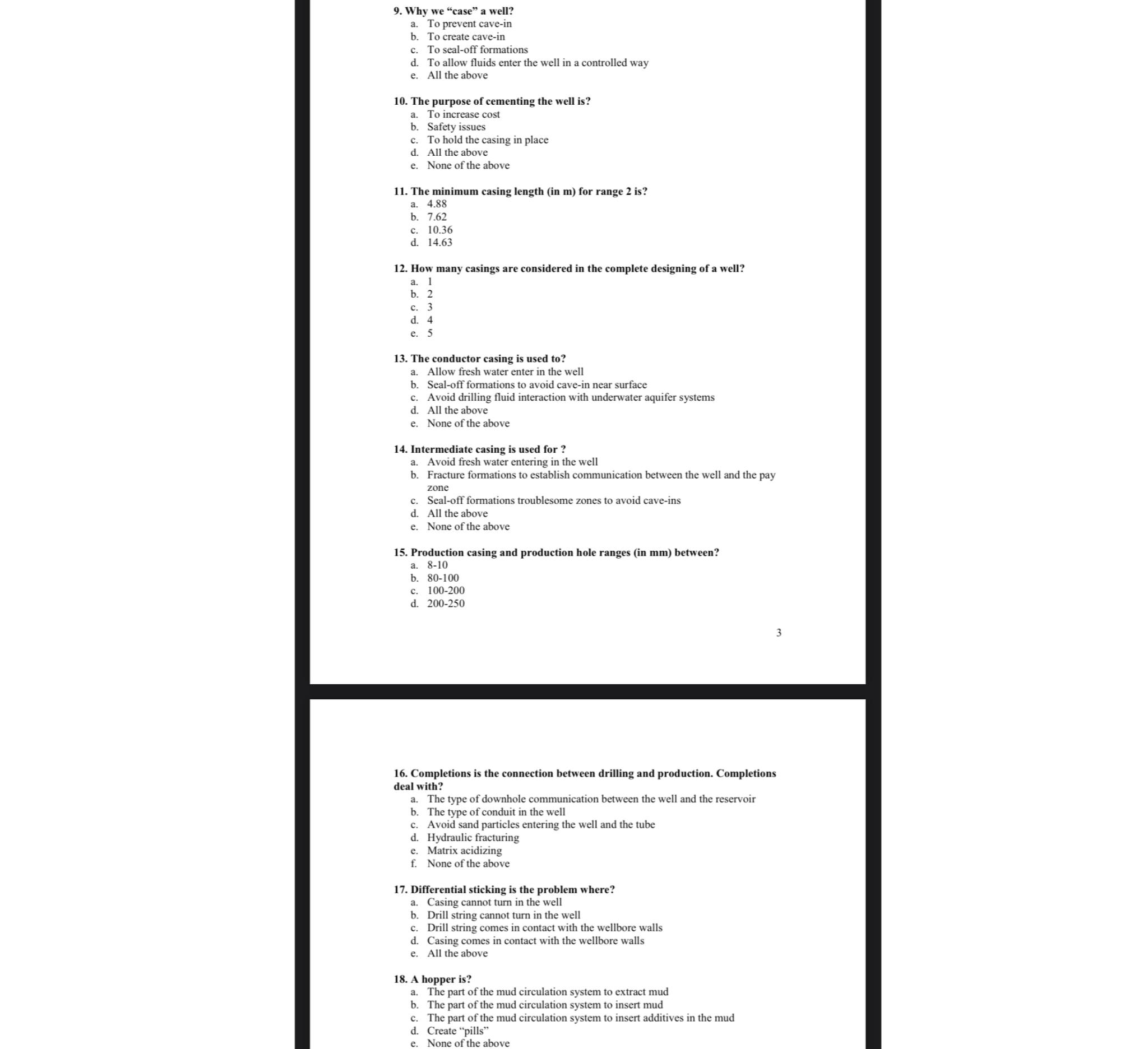 Why we "case" a well? a . To prevent cave - in b
