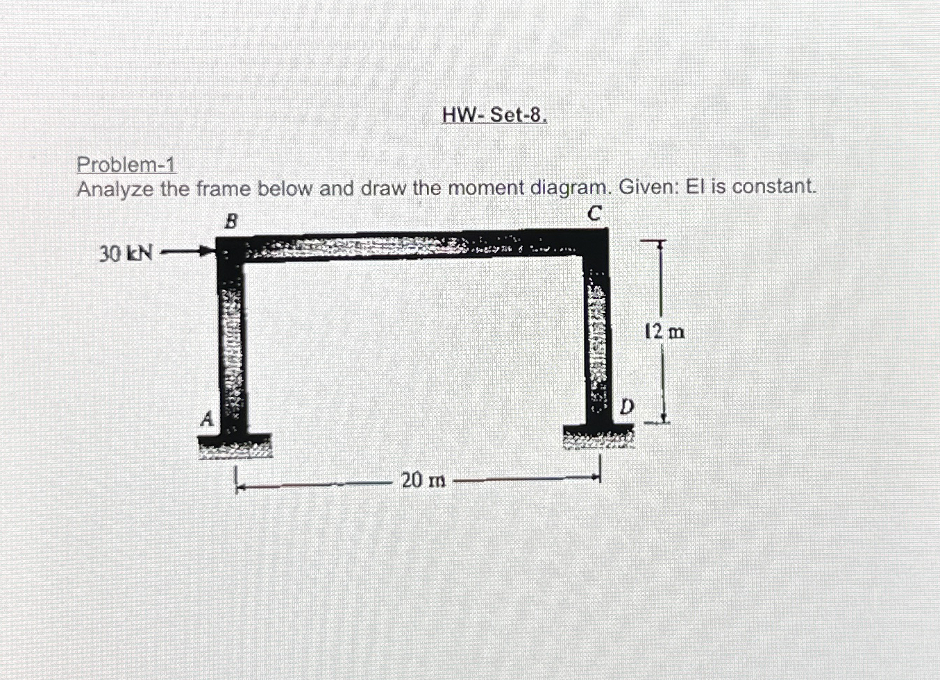 HW - Set - 8 . Problem - 1 Analyze the frame