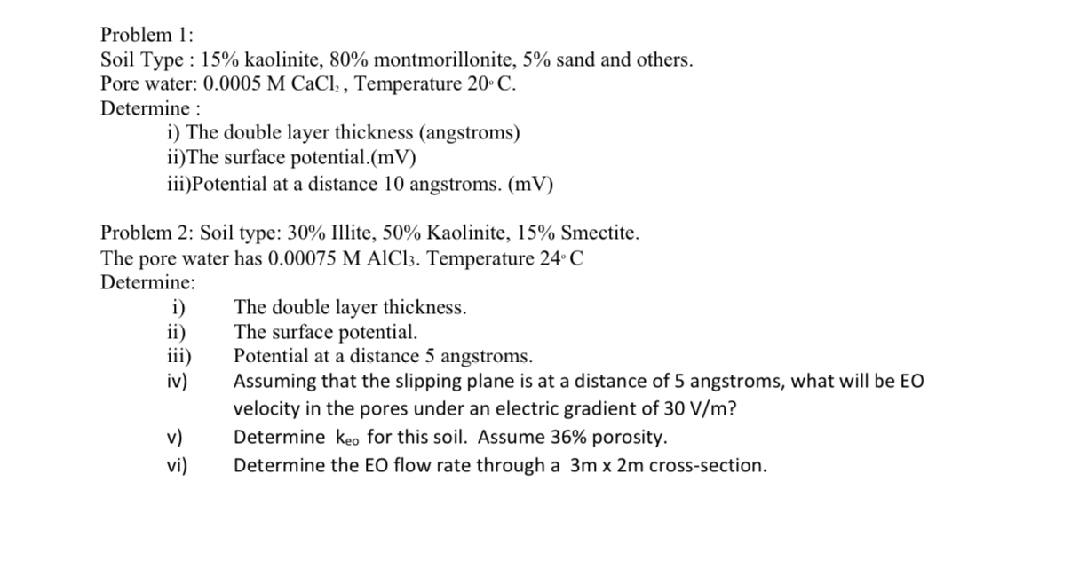 Please provide hand calculations for the