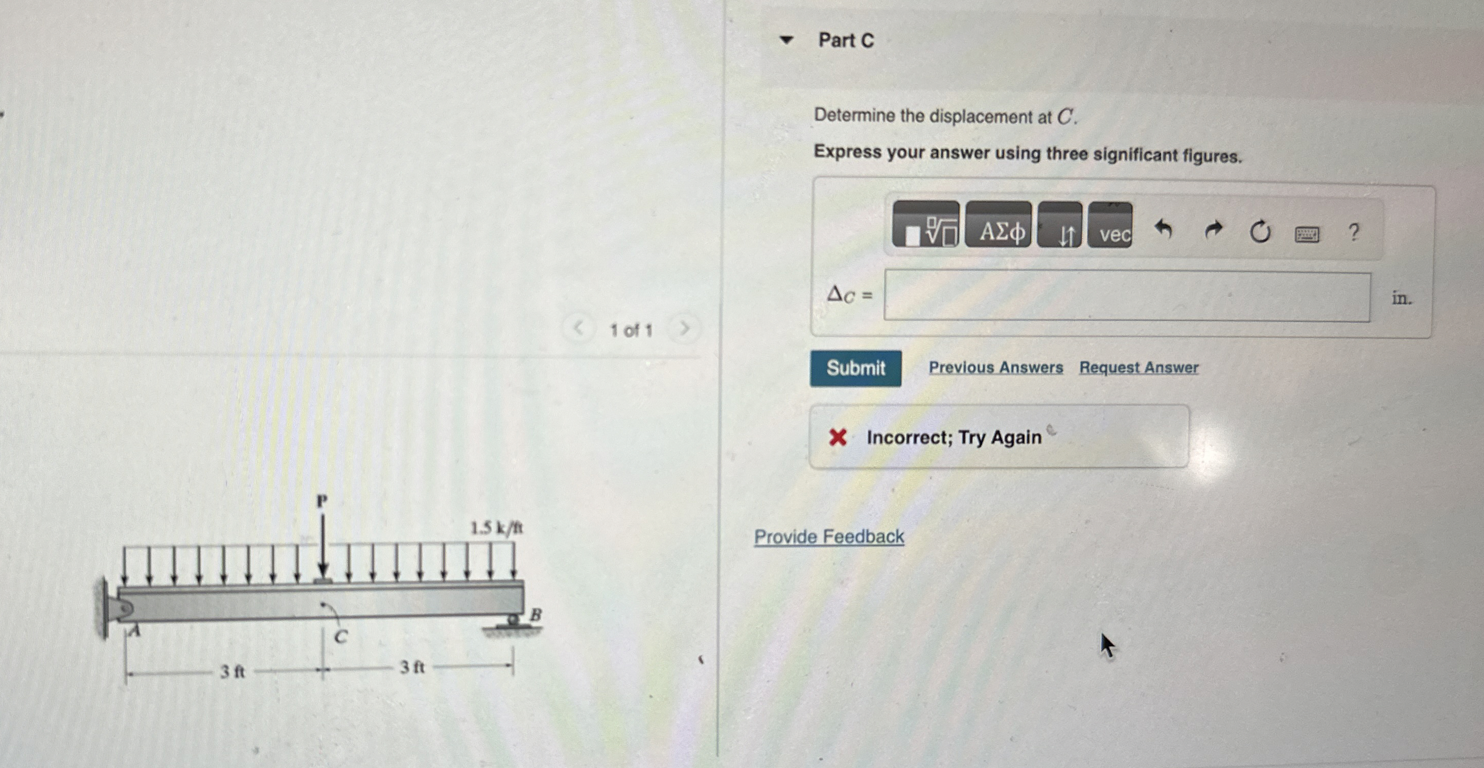 A - 3 6 steel structure I = 7 6 . 8 in ^ 4 P = 5 k