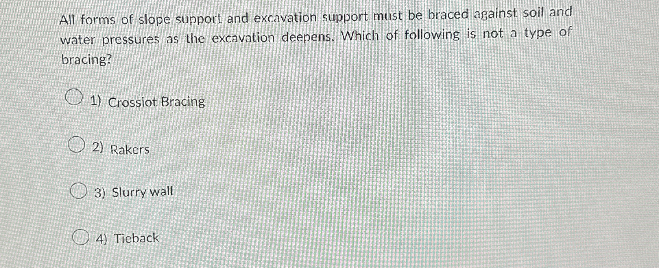 All forms of slope support and excavation support