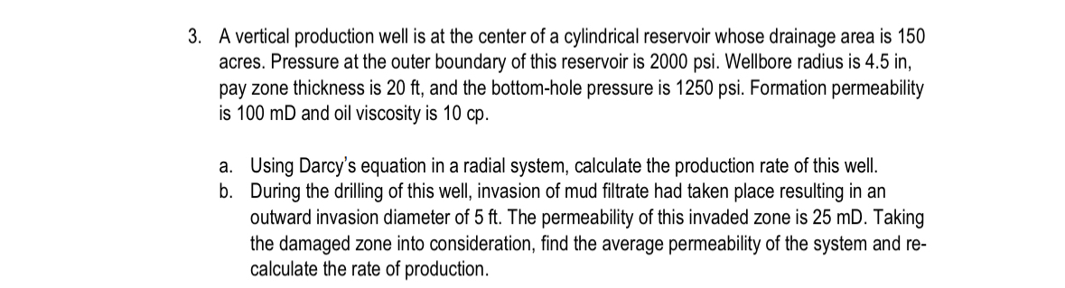 A vertical production well is at the center of a