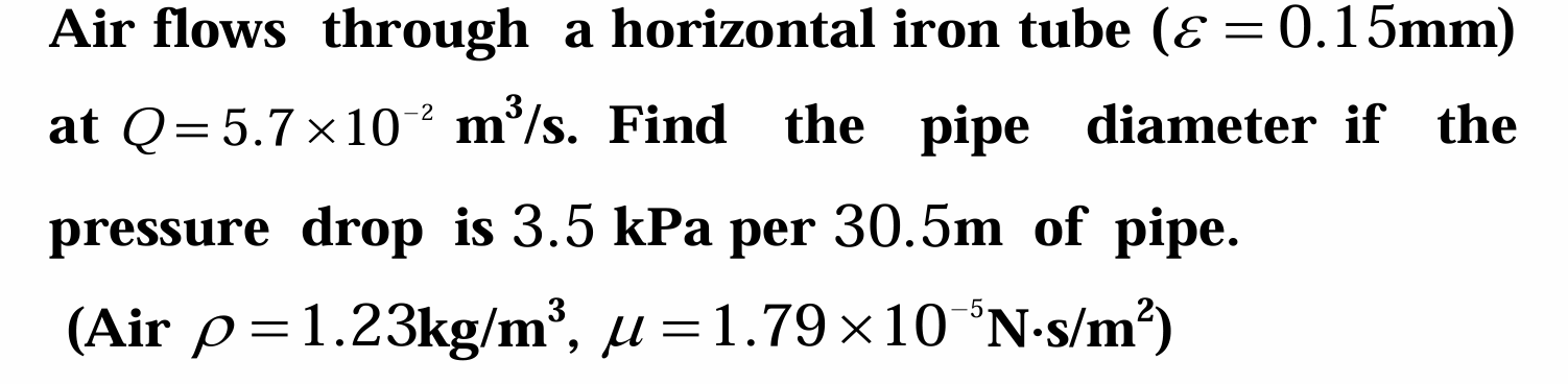 Air flows through a horizontal iron tube ( = 0 .