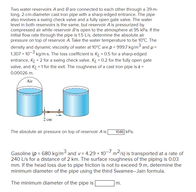 Gasoline and { : v = 4 . 2 9 1 0 - 7 m 2 s ) is