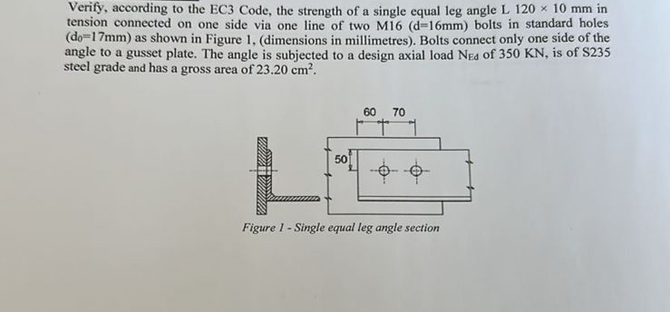 Verify, according to the EC 3 Code, the strength