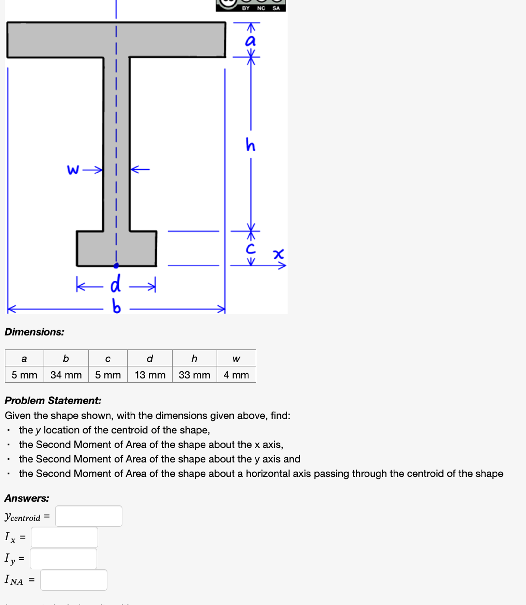 Dimensions: Problem Statement: Given the shape