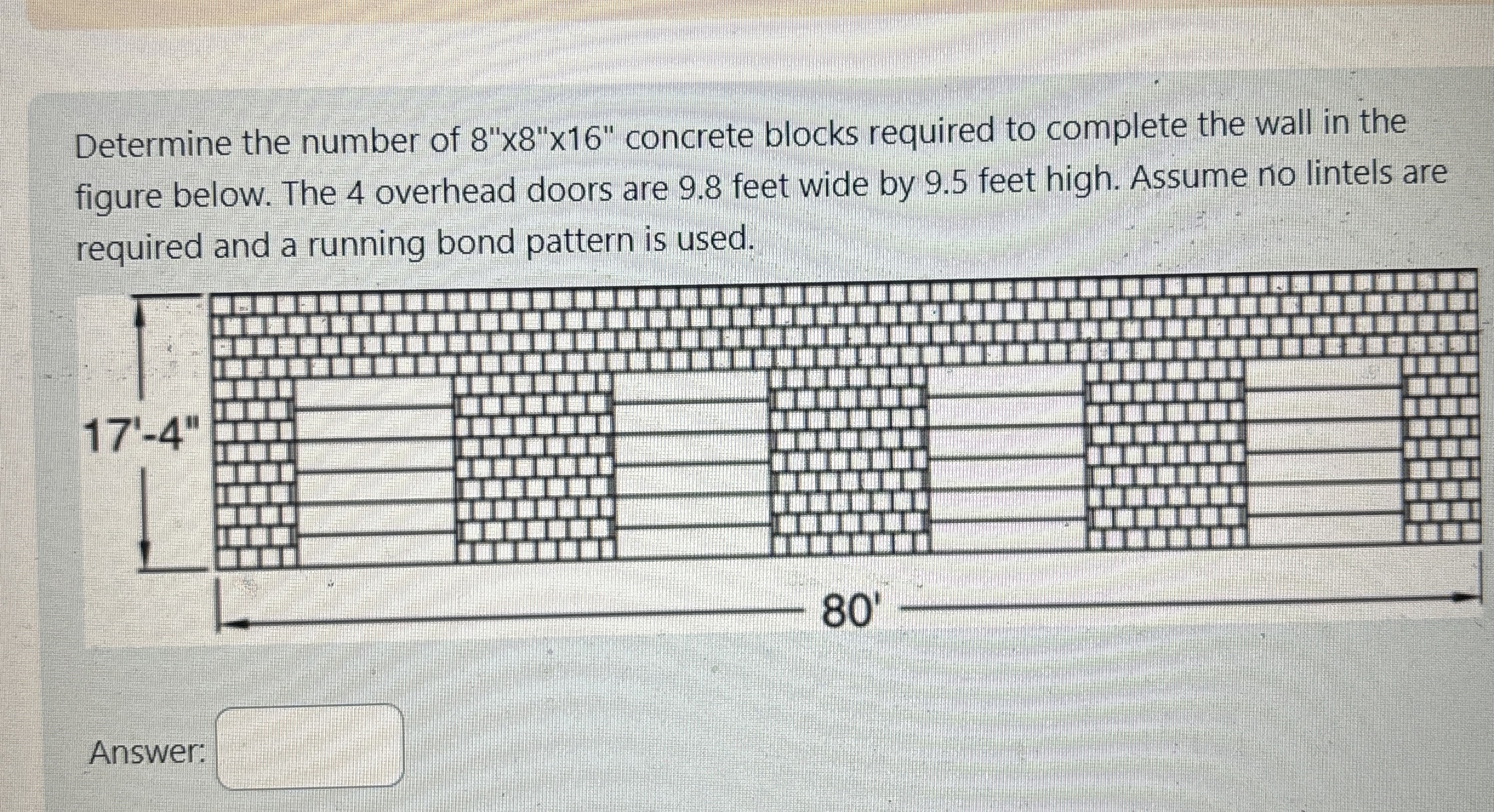 Determine the number of 8 " x 8 " x 1 6 "