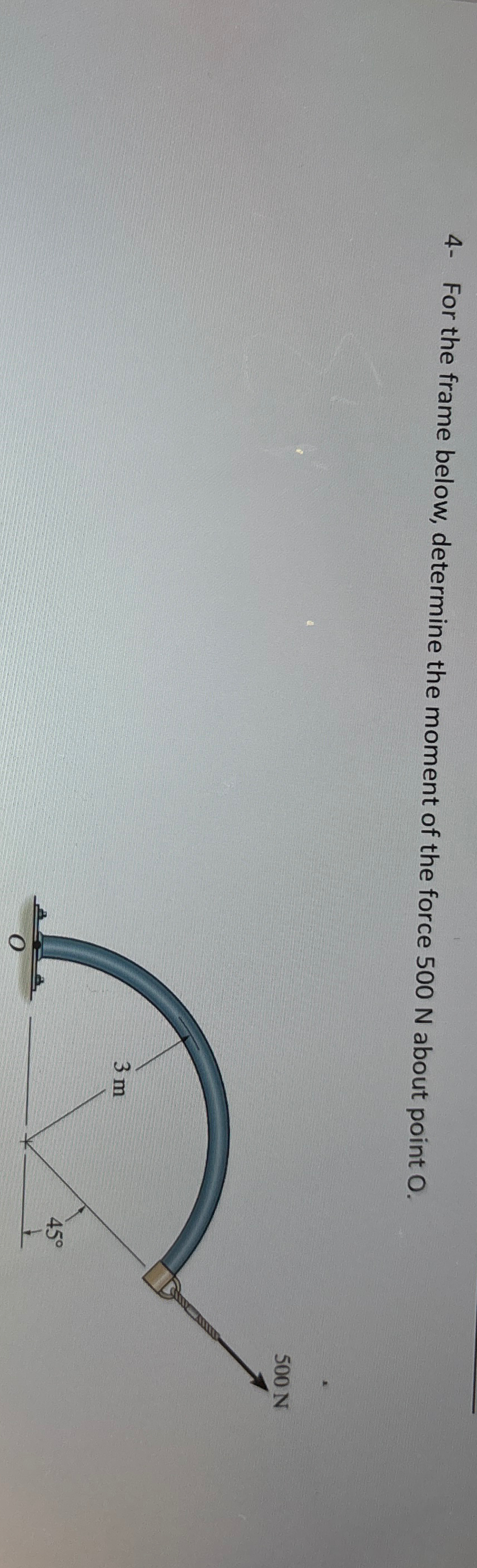4 - For the frame below, determine the moment of