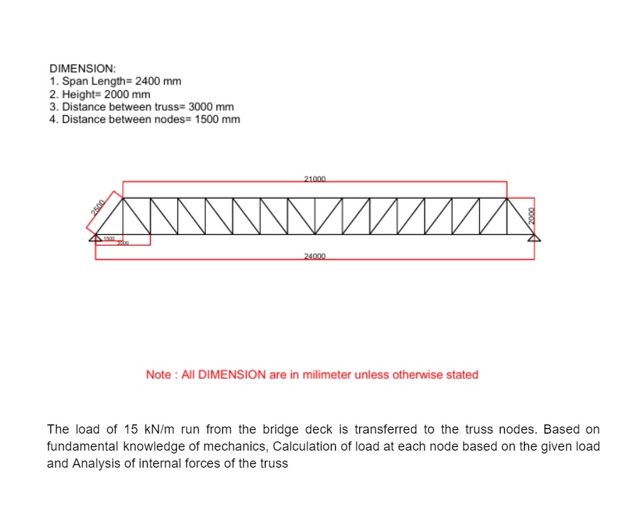 DIMENSION: Span Length = 2 4 0 0 m m Height = 2 0