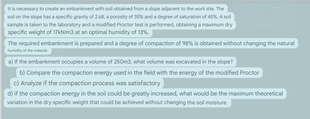 It is necessary to create an embankment with soil