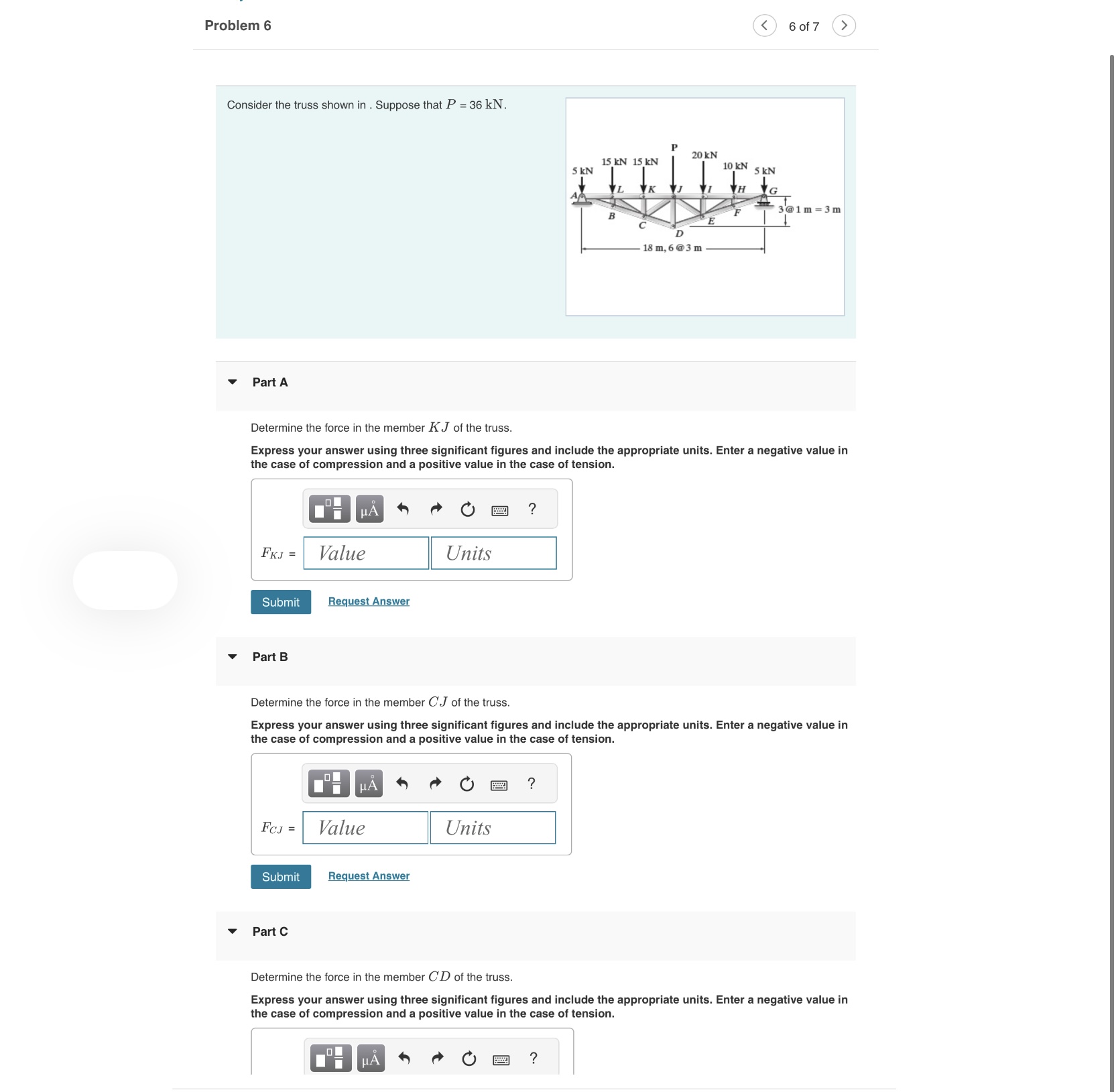 Consider the truss shown in . Suppose that P = 3