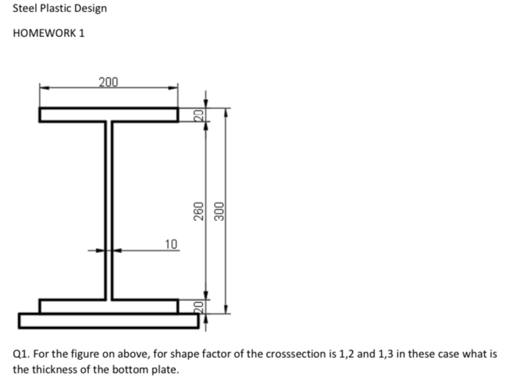 Steel Plastic Design HOMEWORK 1 Q 1 . For the
