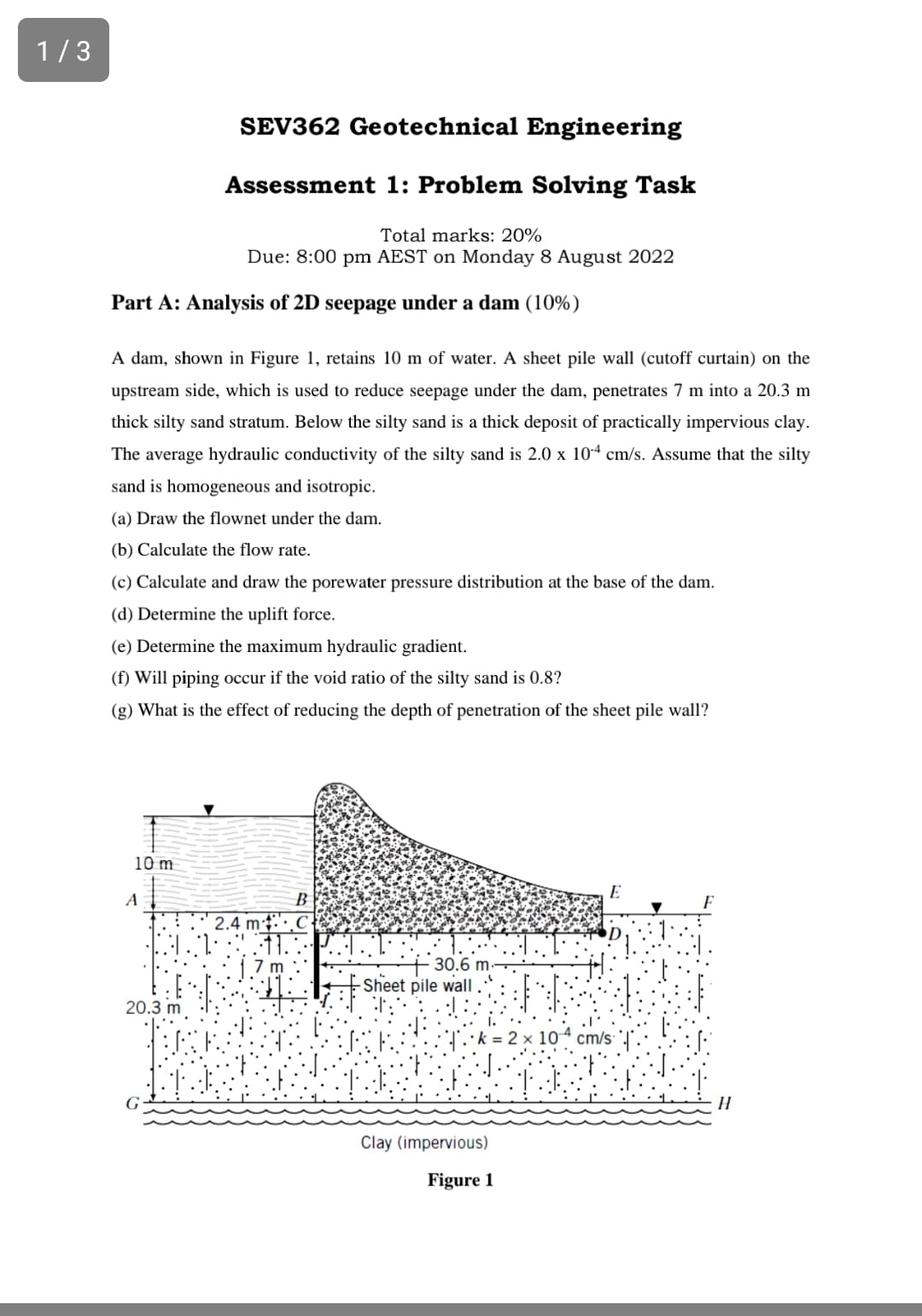 1 3 SEV 3 6 2 Geotechnical Engineering Assessment