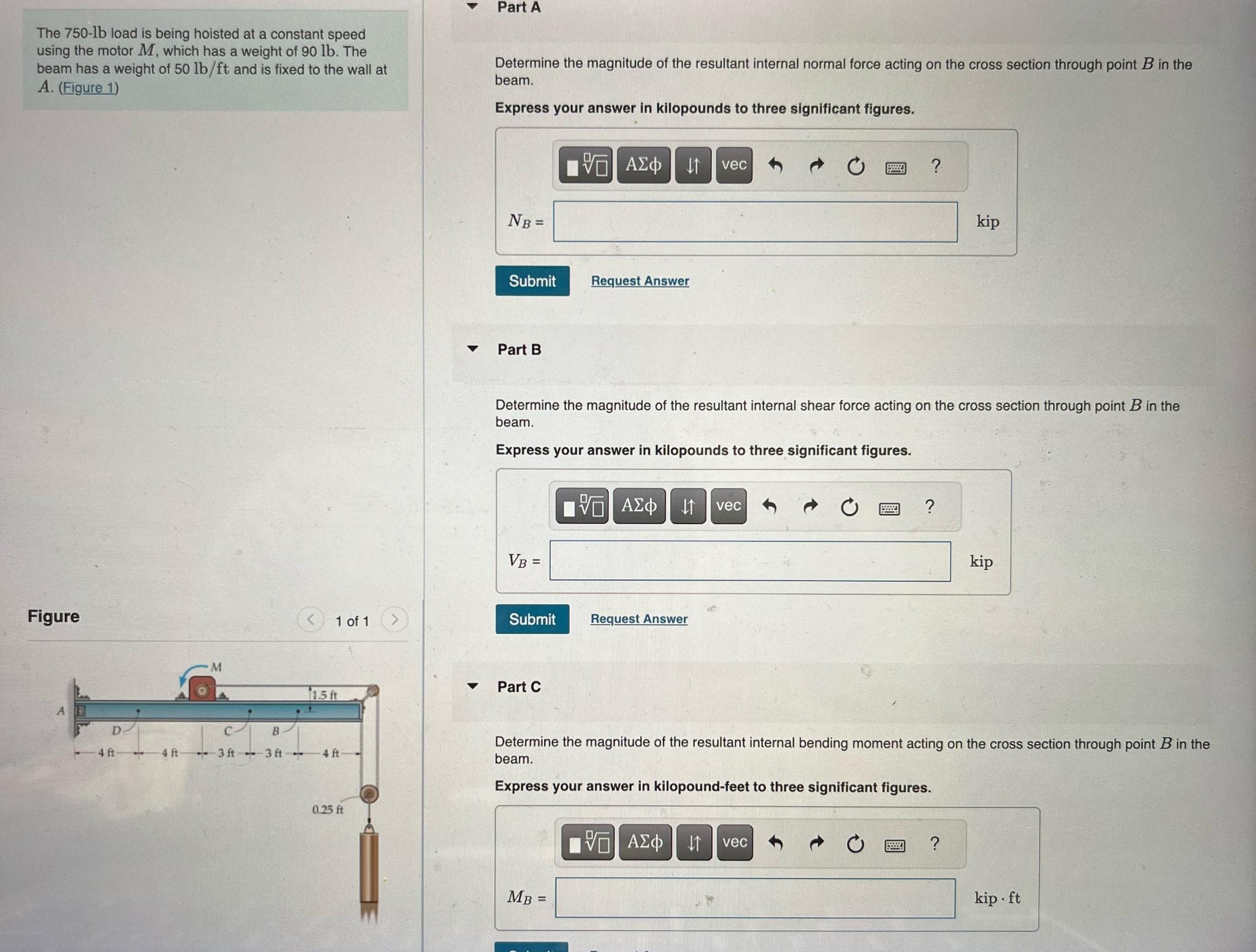 The 7 5 0 - 1 b load is being hoisted at a