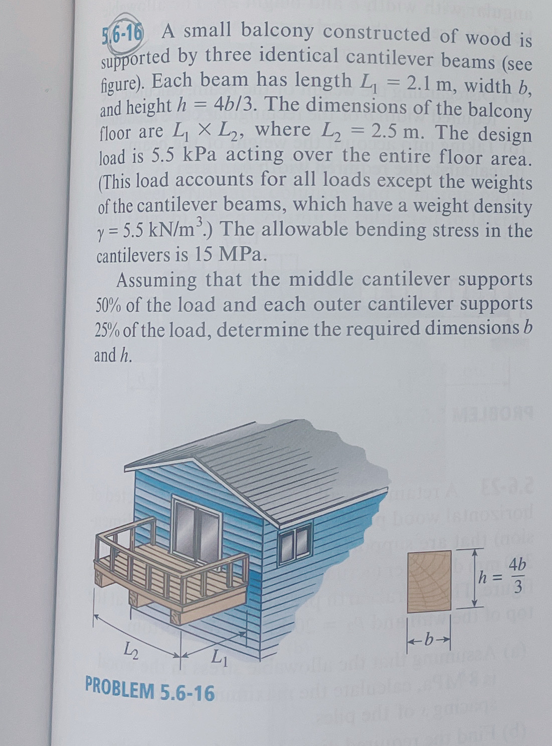 6 - 1 6 A small balcony constructed of wood is