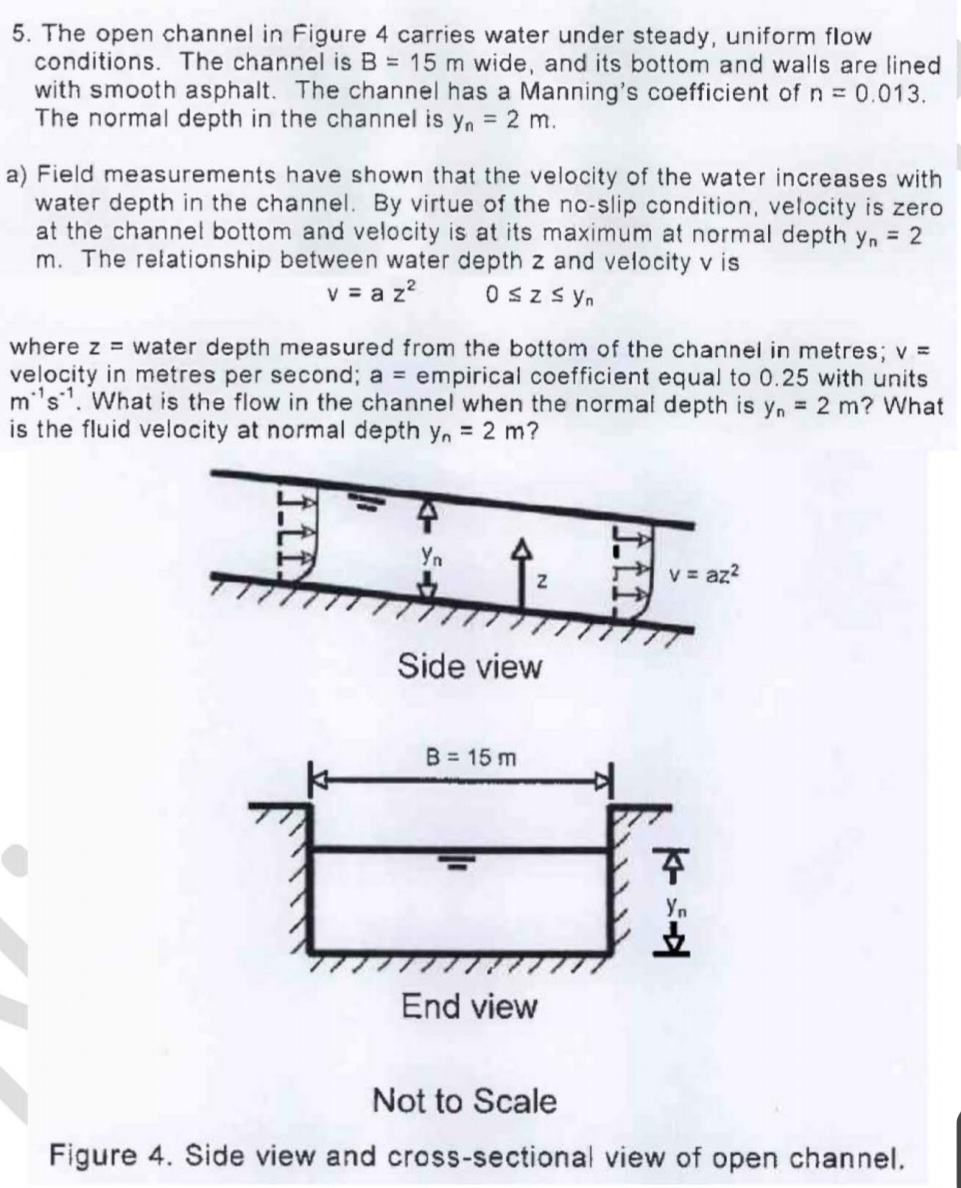 The open channel in Figure 4 carries water under
