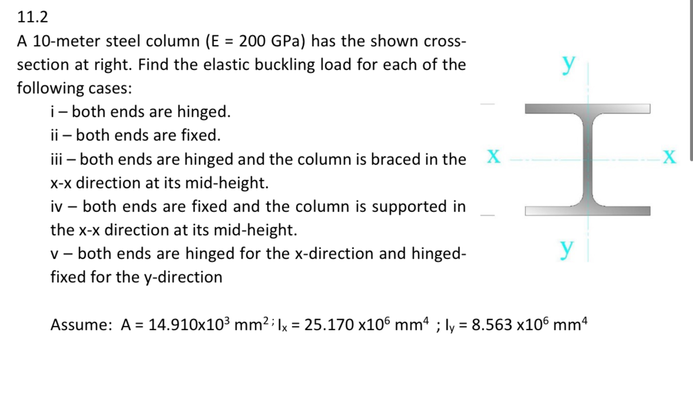 1 1 . 2 A 1 0 - meter steel column ( E = 2 0 0