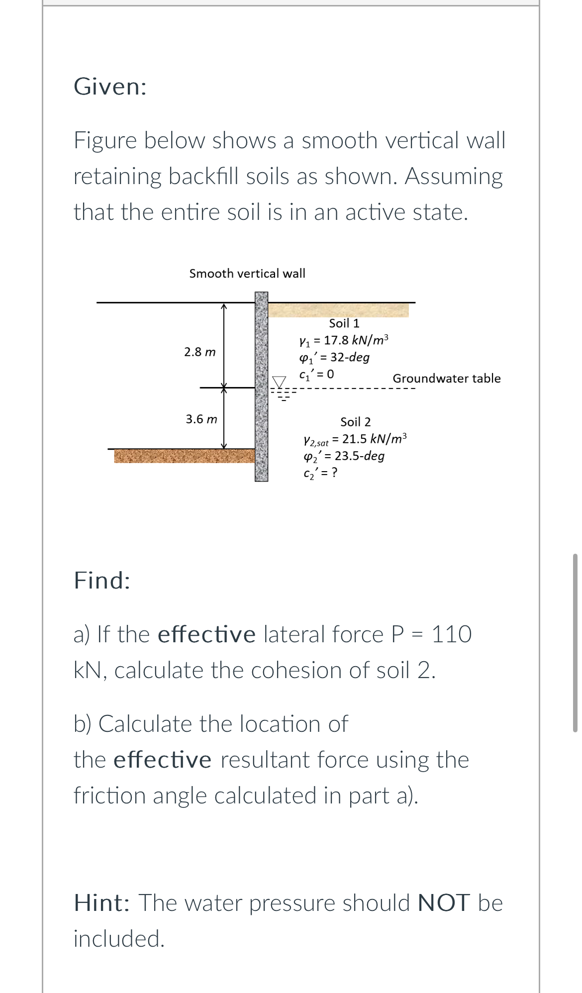 Given: Figure below shows a smooth vertical wall