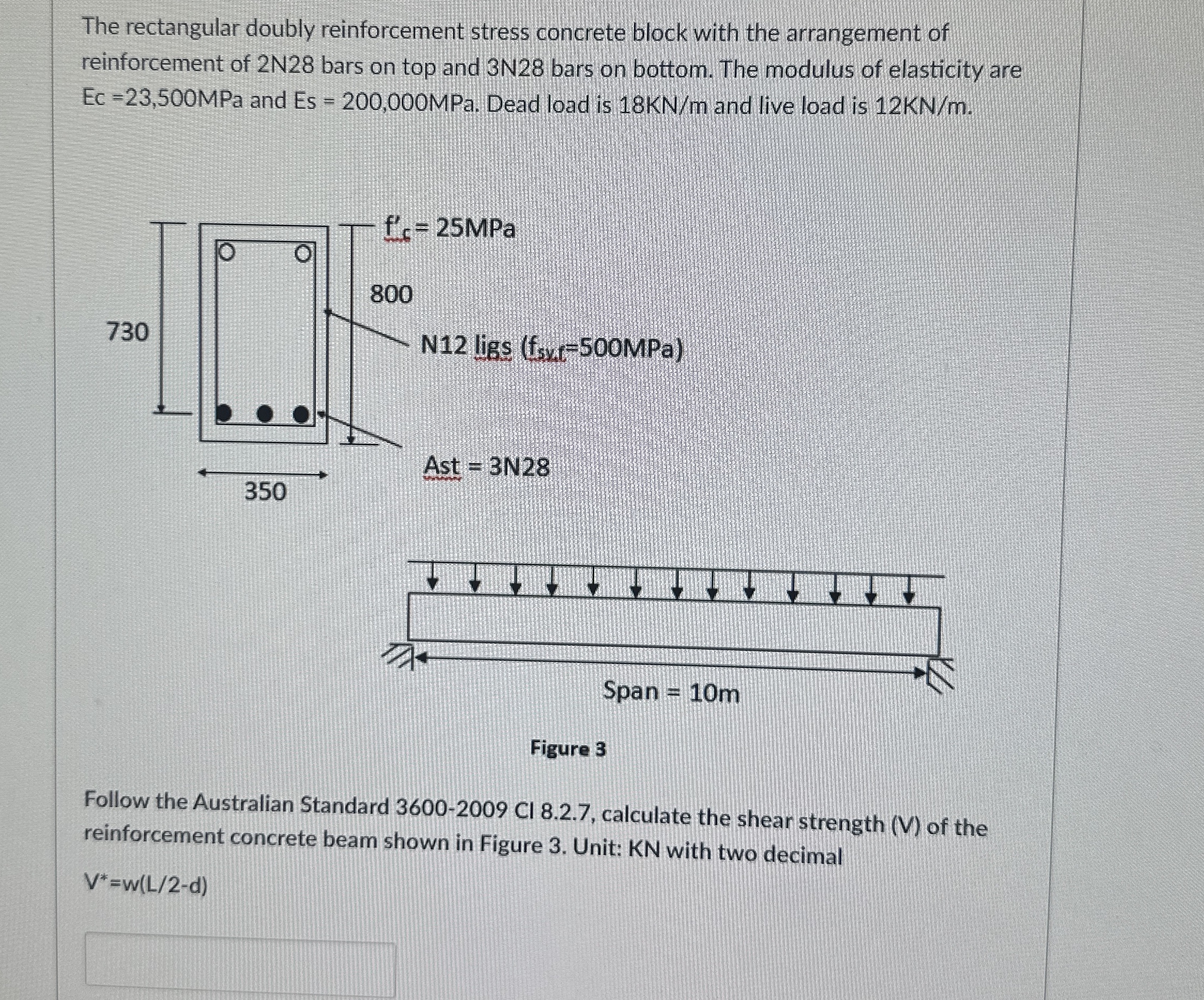 The rectangular doubly reinforcement stress