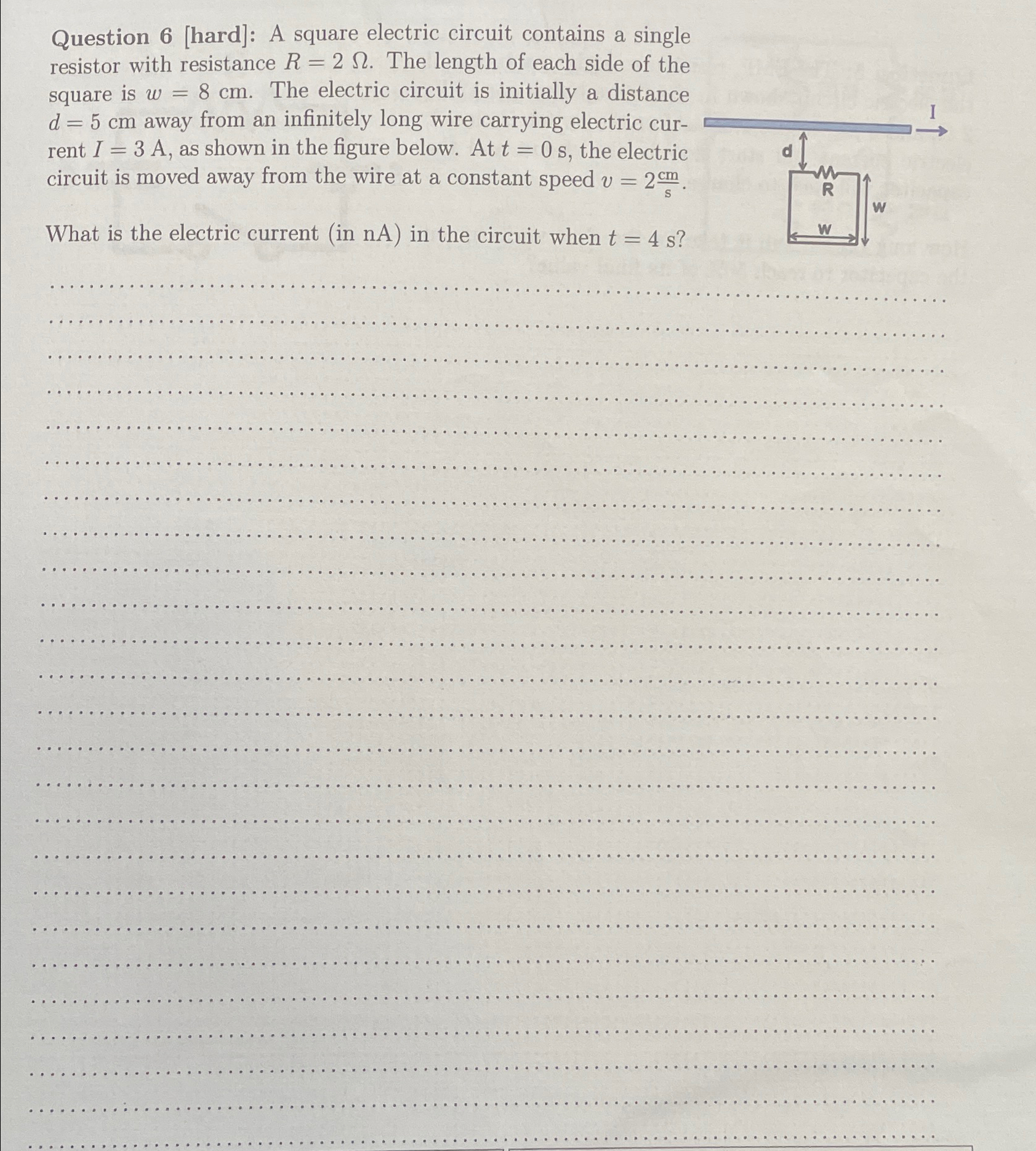 Question 6 [ hard ] : A square electric circuit