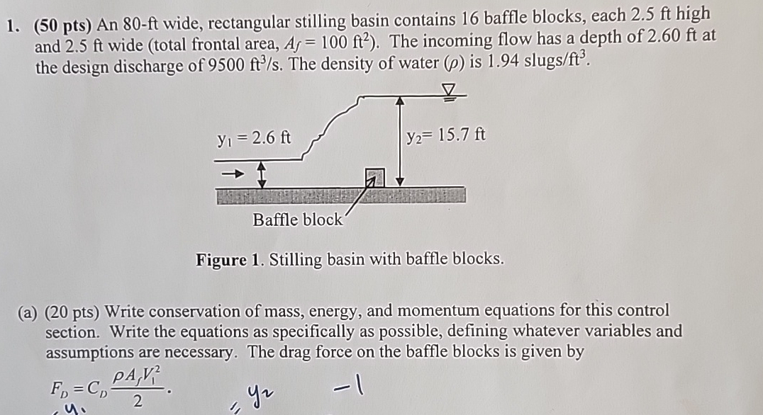 ( 5 0 pts ) An 8 0 - ft wide, rectangular