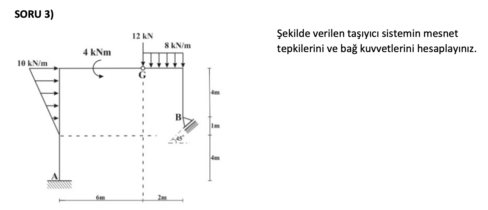 SORU 3 ) ekilde verilen ta y c sistemin mesnet