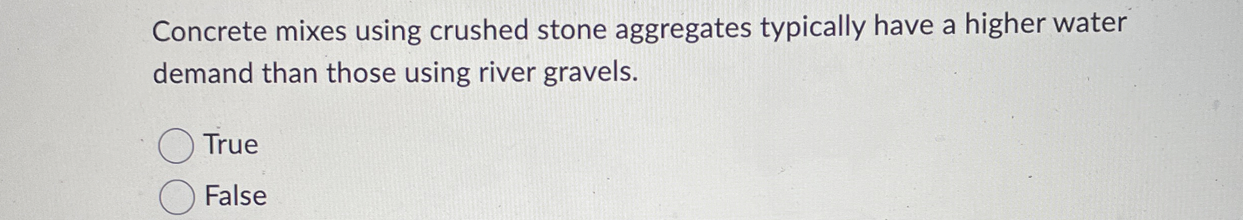Concrete mixes using crushed stone aggregates