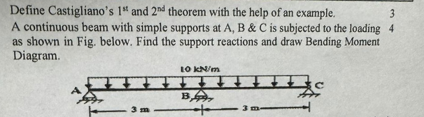 Define Castigliano's 1 s t and 2 n d theorem with