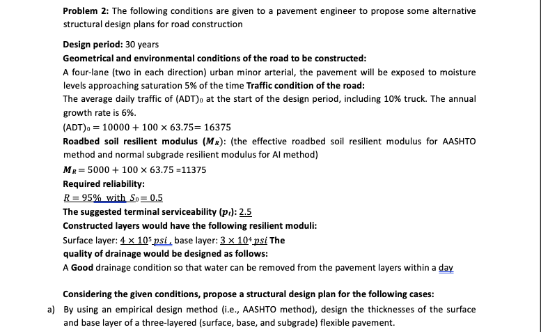 Problem 2 : The following conditions are given to