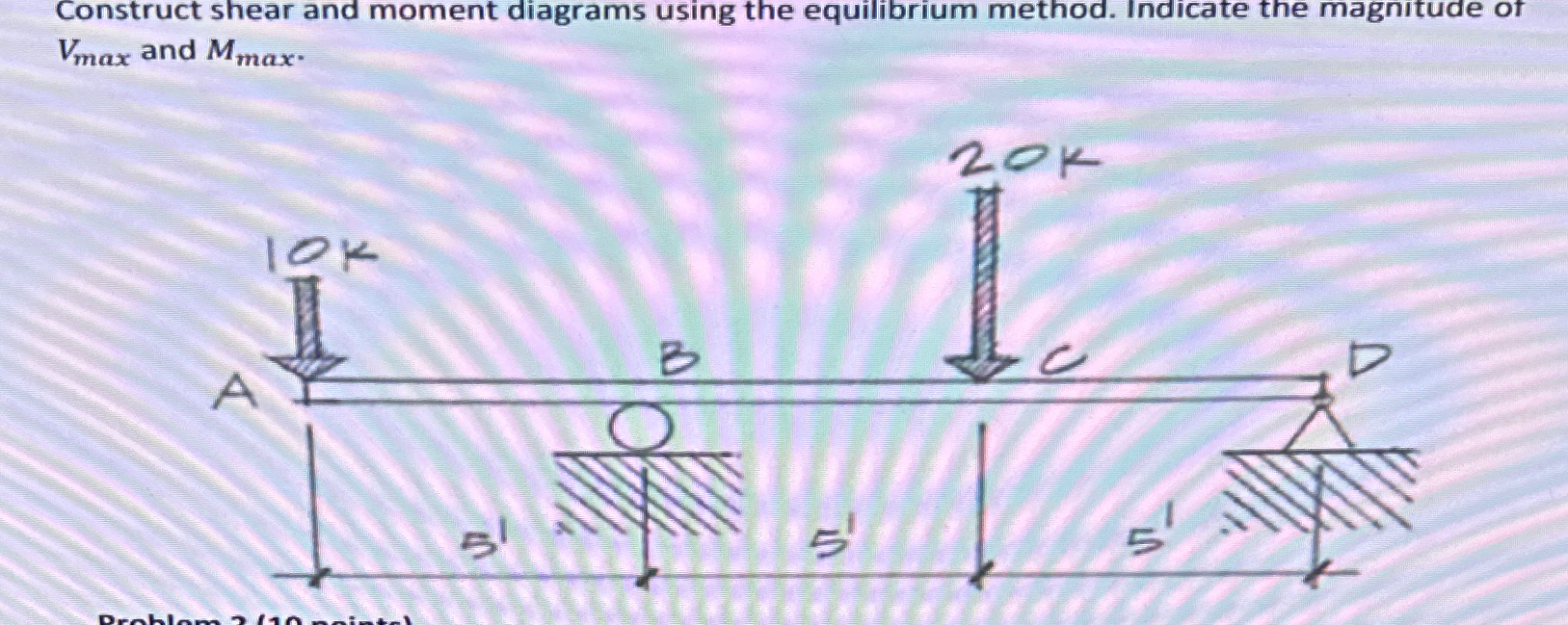 Construct shear and moment diagrams using the