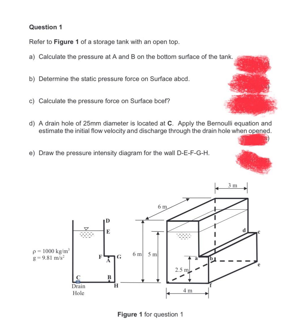 Question 1 Refer to Figure 1 of a storage tank