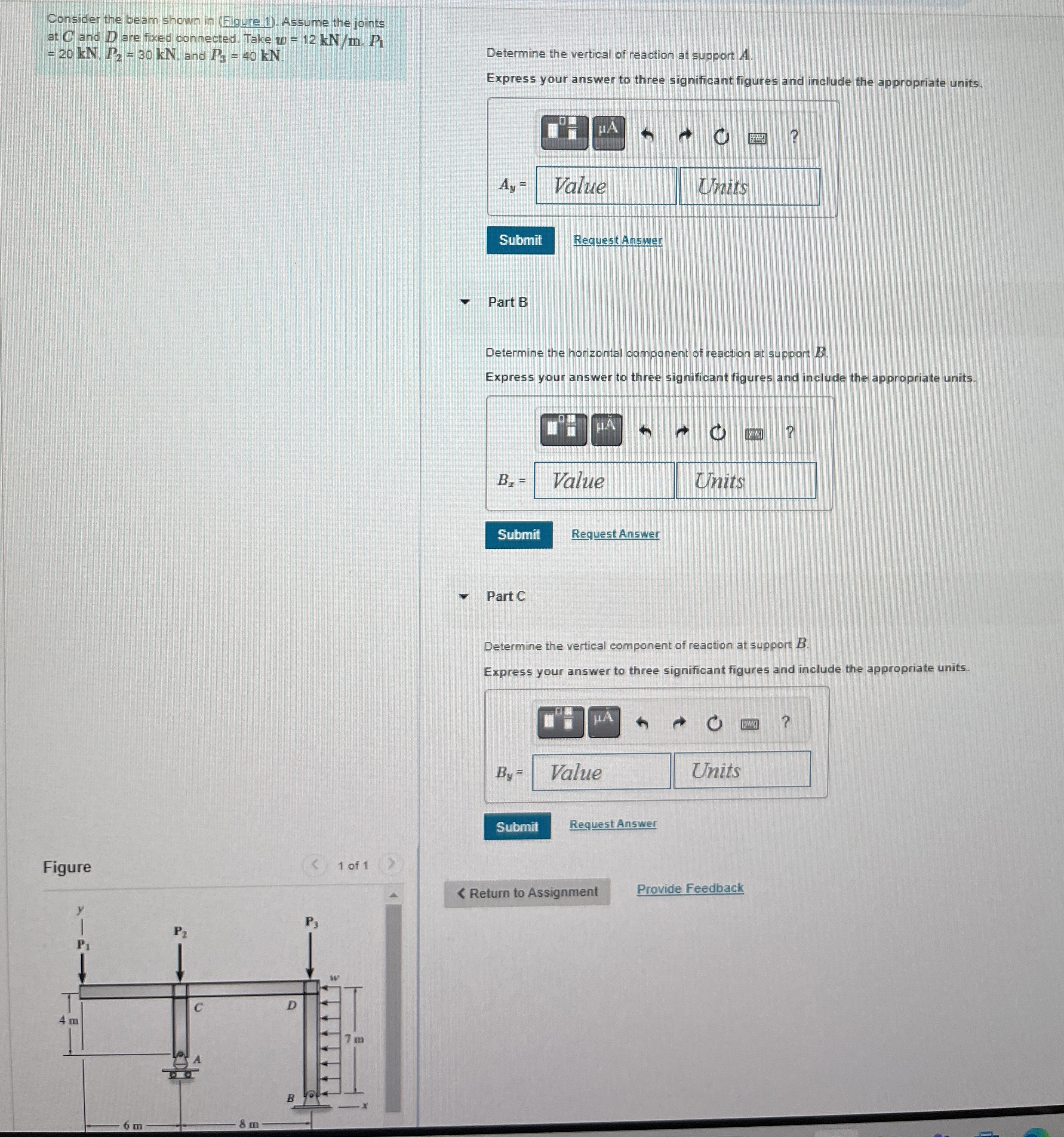 Consider the beam shown in ( Figure 1 ) . Assume