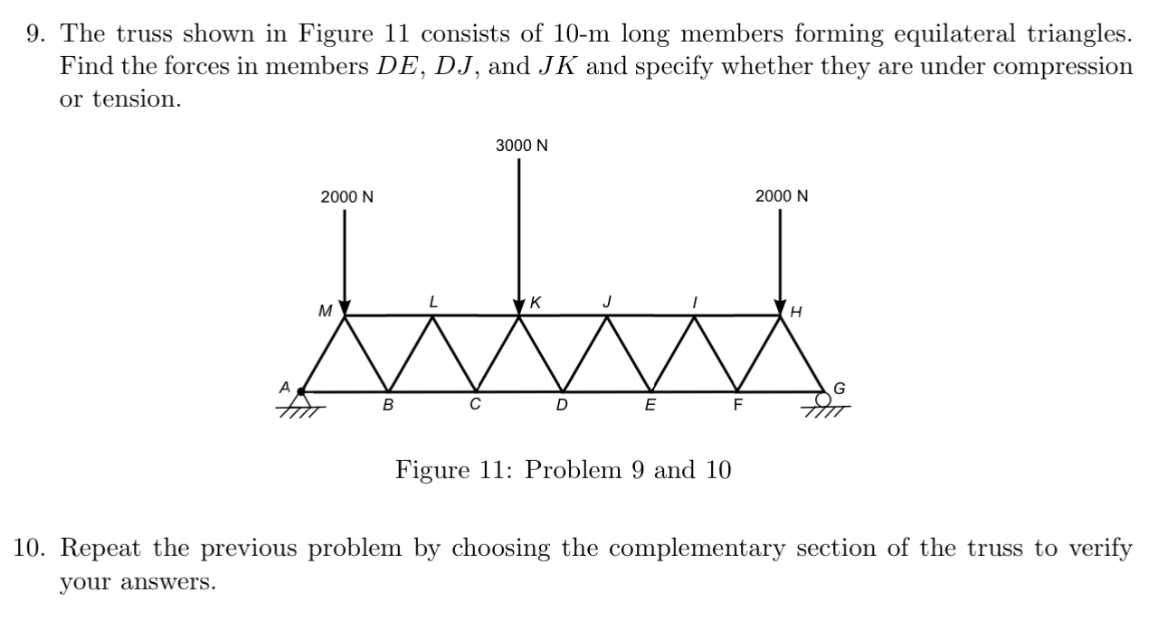The truss shown in Figure 1 1 consists of 1 0 - m