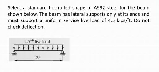 Select a standard hot - rolled shape of A 9 9 2