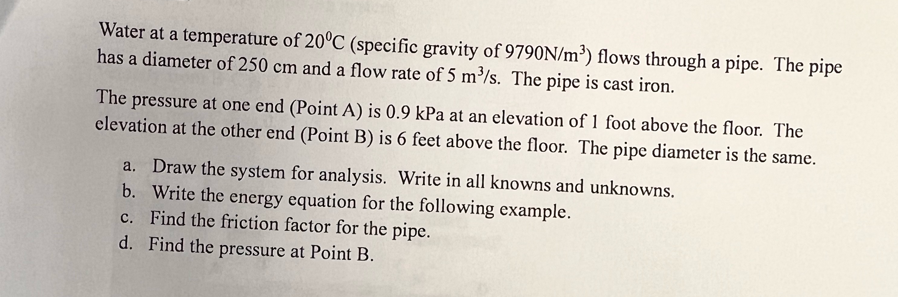 Water at a temperature of 2 0 C ( specific