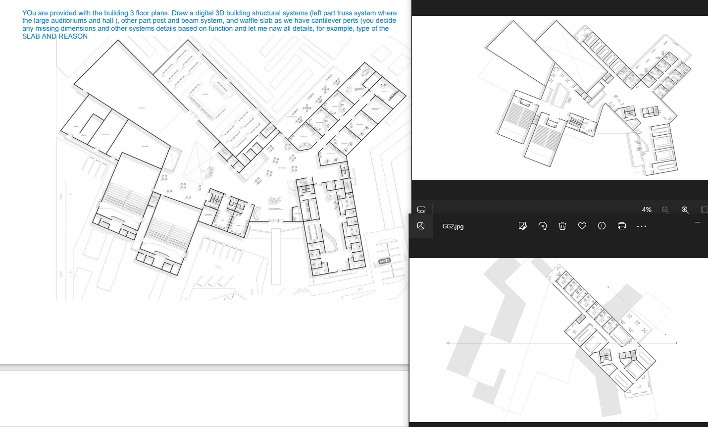 YOu are provided with the building 3 floor plans.