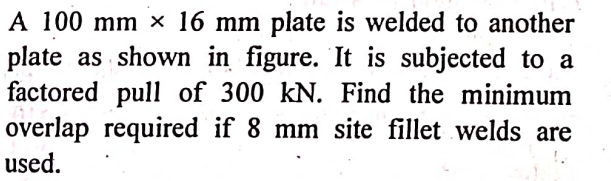A 1 0 0 m m 1 6 m m plate is welded to another