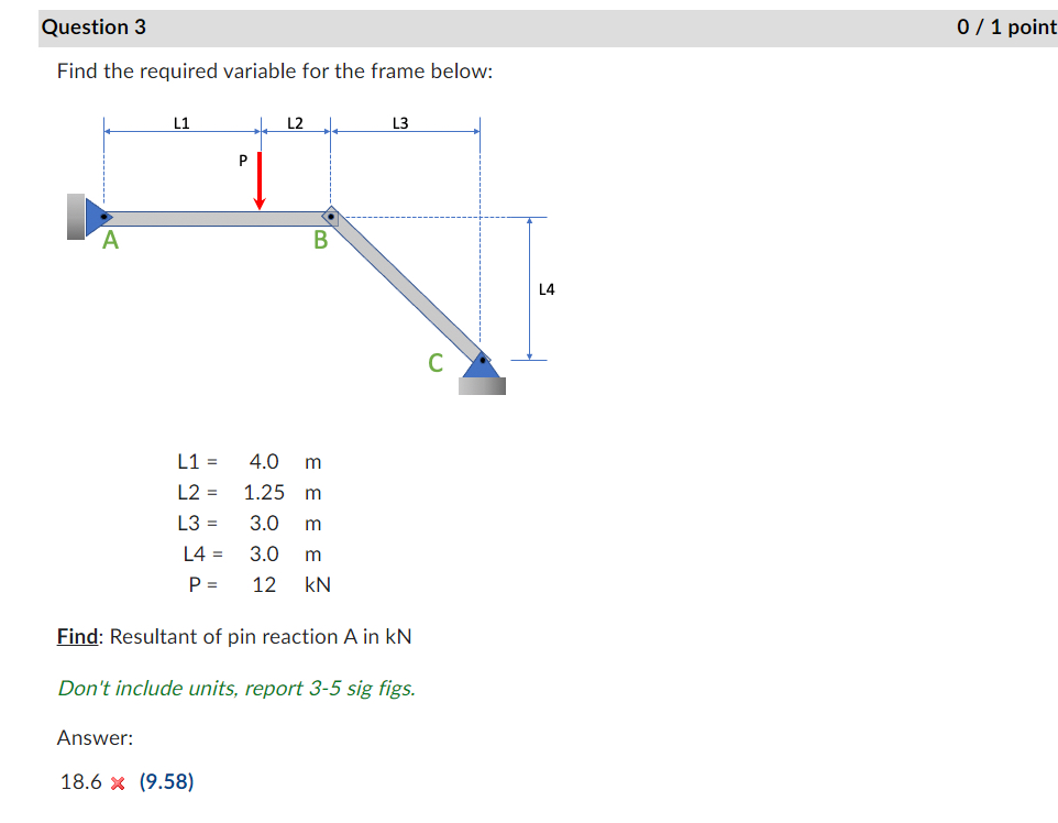 Statics Please show work for 9 . 5 8 solution