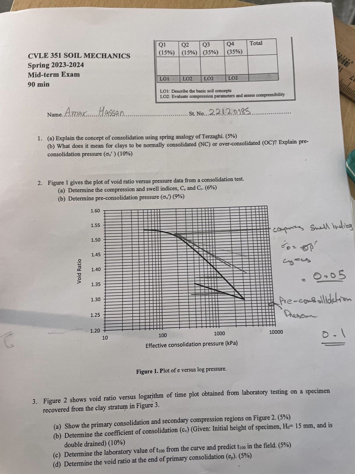 CVLE 3 5 1 SOIL MECHANICS Spring 2 0 2 3 - 2 0 2
