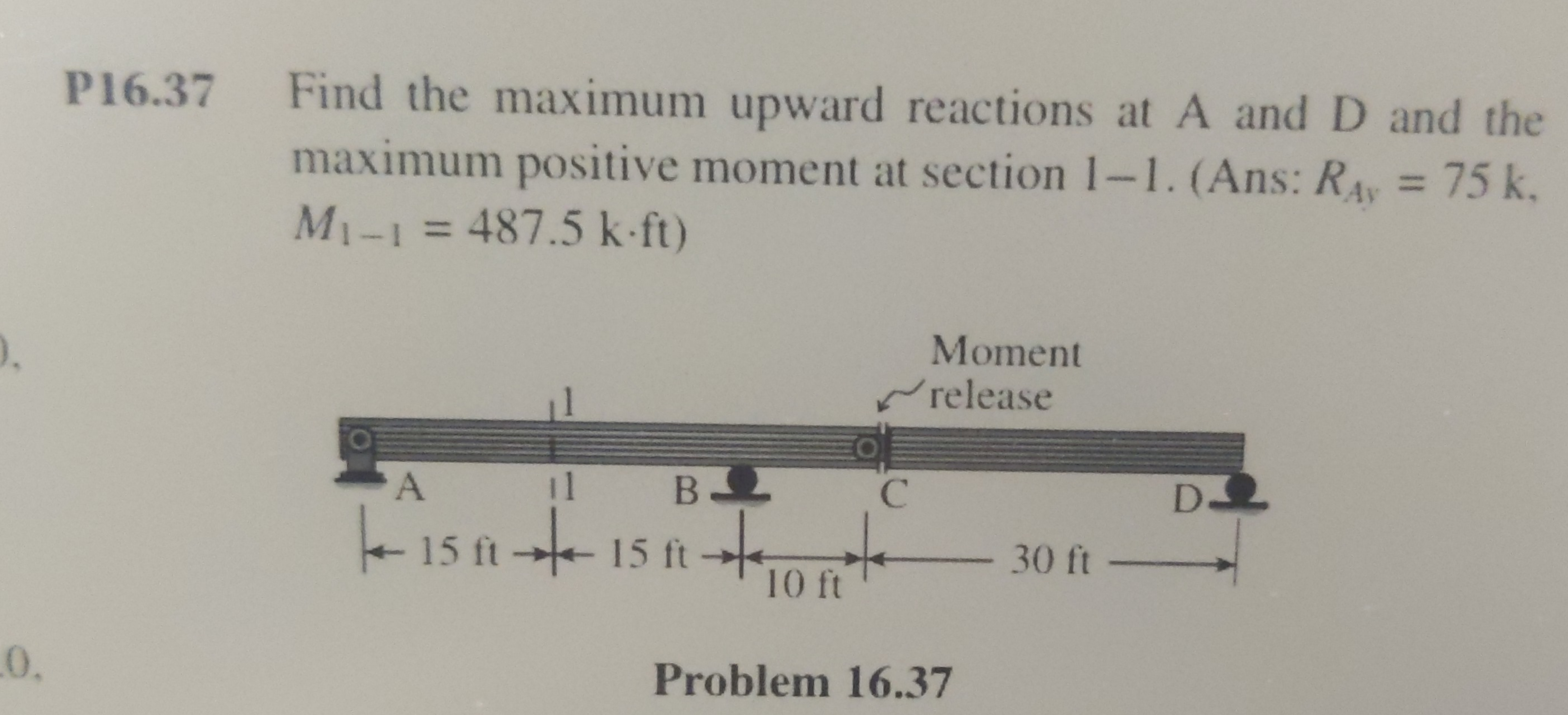 Use influence lines to determine the requested