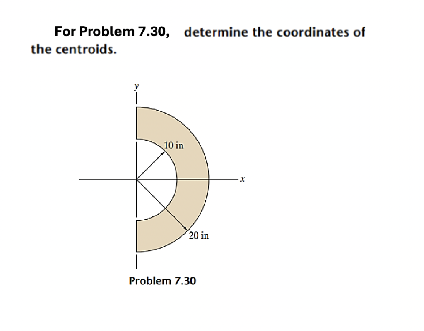 1 For Problem 7 . 3 0 , determine the coordinates