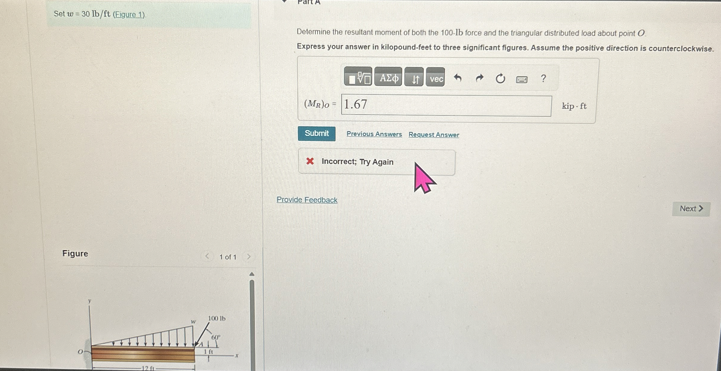 Set w = 3 0 l b f t ( Figure 1 ) .