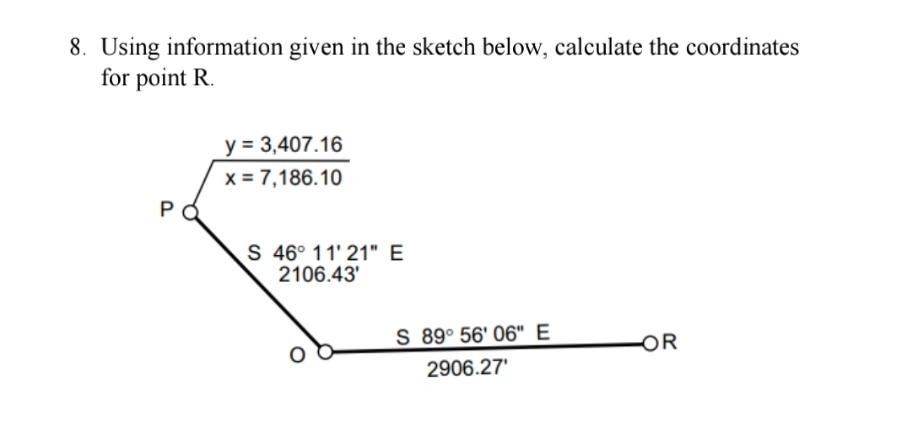 Using information given in the sketch below,