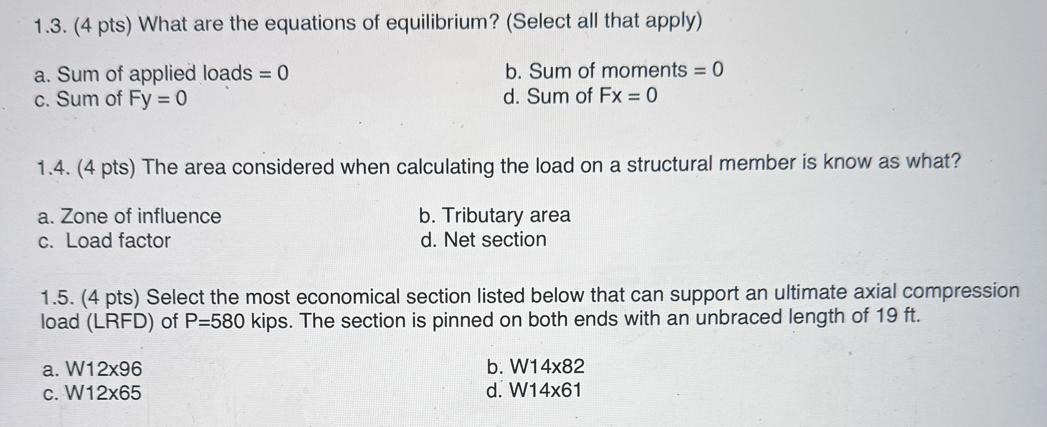 1 . 3 . ( 4 pts ) What are the equations of